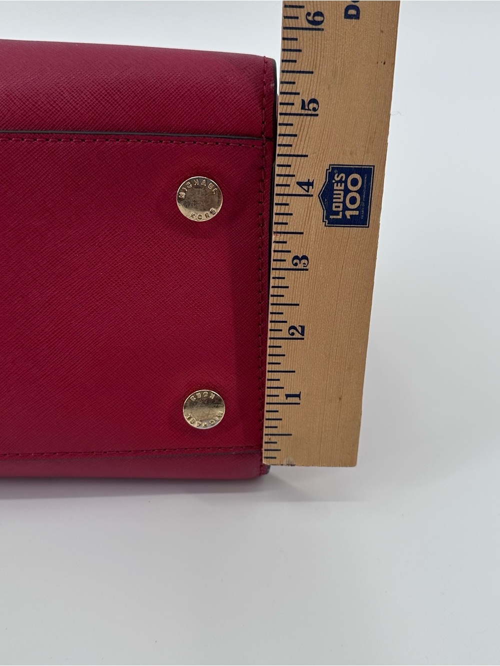 Michael Kors Red Selma Large Saffiano Leather Satchel with Gold Hardware - Picture 16 of 16
